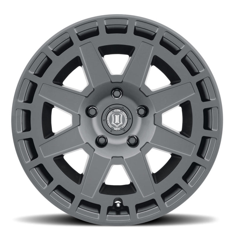 ICON Alloys Compass 17x8.5 6x5.5 0mm 4.75" Backspacing Satin Black Wheel - 3217858347SB