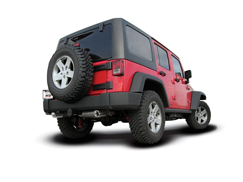 Borla 12-16 Jeep Wrangler 3.6L AT/MT 4WD Single Split Rr Exit Touring Exhaust (rear section only) - eliteracefab.com