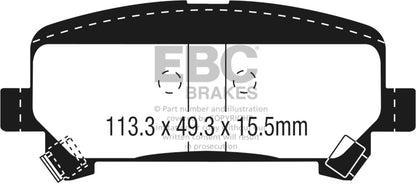 EBC 15+ Chevrolet Colorado 2.5 Yellowstuff Rear Brake Pads - eliteracefab.com
