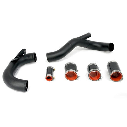 AMS Lower Intercooler Cold Pipe Wrinkle Black - eliteracefab.com