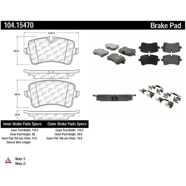 POSIQUIET 12-15 AUDI A7 REAR SEMI-METALLIC BRAKE PAD, 104.15470 - eliteracefab.com