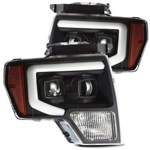 Load image into Gallery viewer, AlphaRex 09-14 Ford F-150 LUXX LED Proj Headlights Plank Style Black w/Activ Light/Seq Signal/DRL - eliteracefab.com