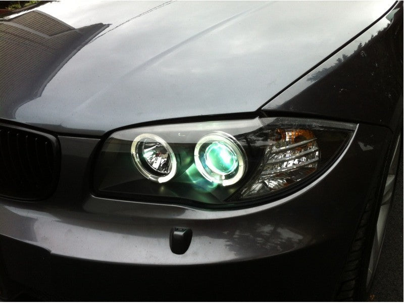 Spyder BMW E87 1-Series 08-11 Projector Headlights LED Halo Black High H1 Low H7 PRO-YD-BMWE87-HL-BK - eliteracefab.com