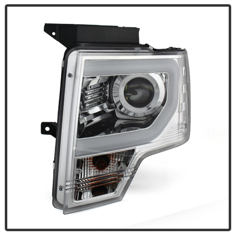 Spyder Ford F150 09-14 Projector Headlights Halogen Model- Light Bar DRL Chrm PRO-YD-FF15009-LBDRL-C - eliteracefab.com