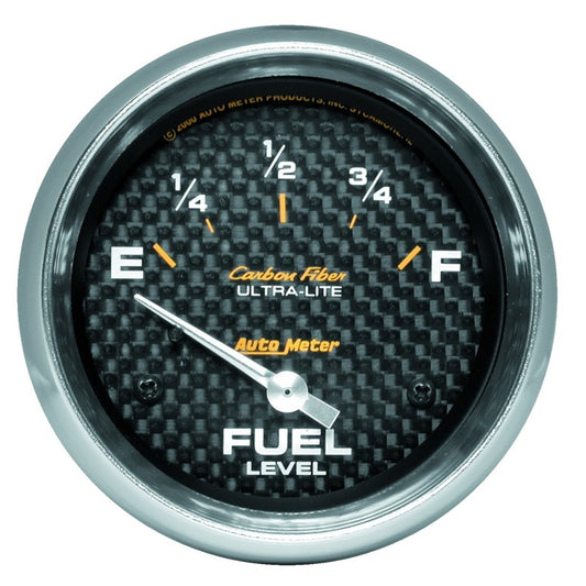 AutoMeter Gauge Fuel Level 2-5/8in. 240 Ohm(e) to 33 Ohm(f) Elec Carbon Fiber 4816