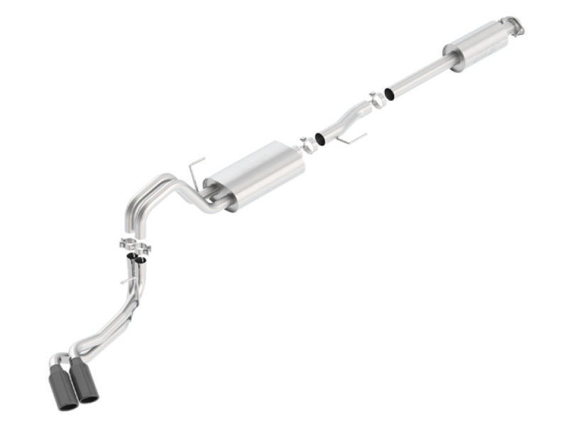 Borla 15-17 Ford F-150 2.7/3.5L V6 / 5.0 V8 2/4WD Black Chrome Angle-Cut Side Exit Catback Exhaust - eliteracefab.com