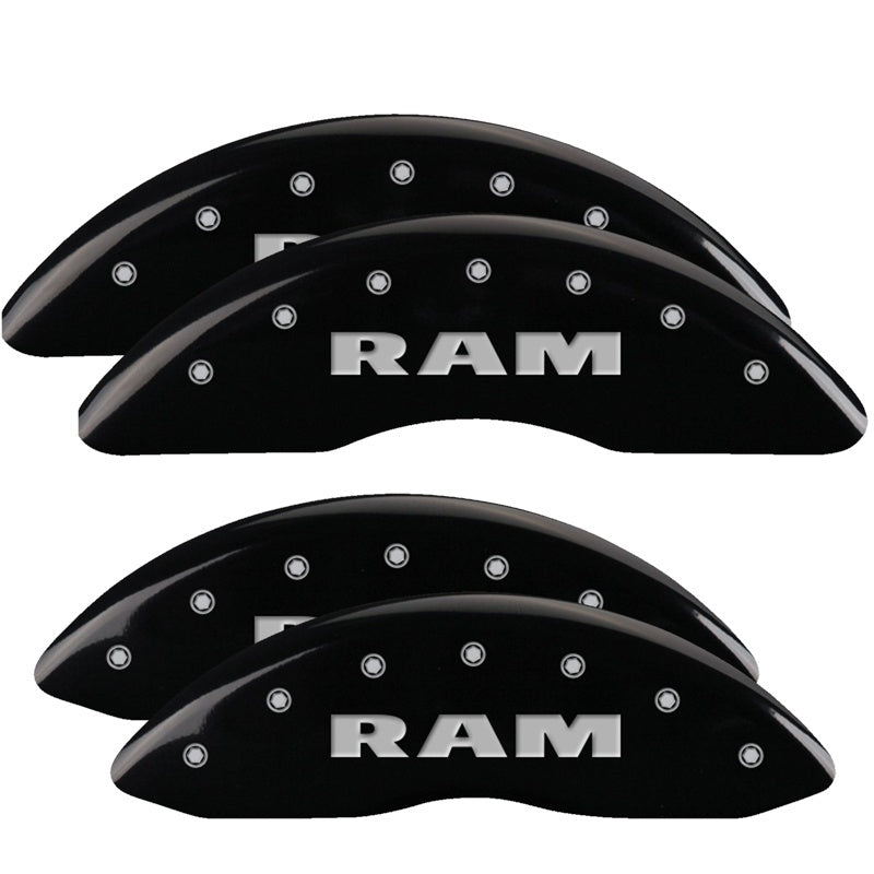 MGP 4 Caliper Covers Engraved Front & Rear RAM Black finish silver ch MGP