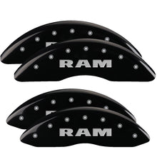 Load image into Gallery viewer, MGP 4 Caliper Covers Engraved Front &amp; Rear RAM Black finish silver ch