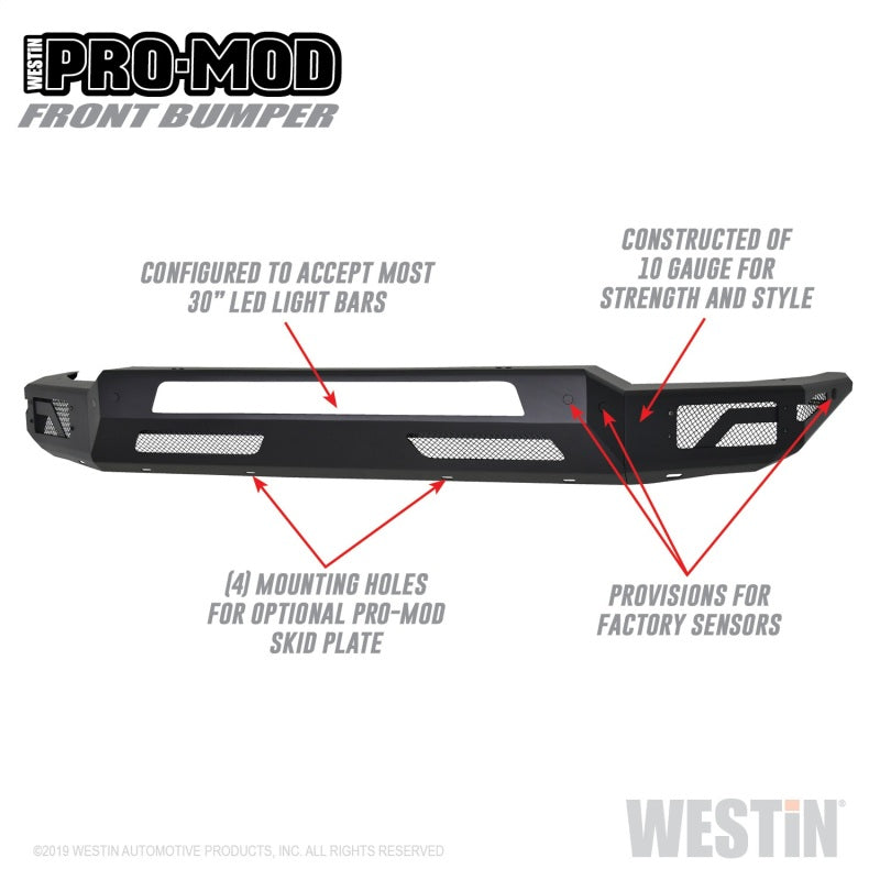 Westin 2019 Dodge Ram 1500 ( Excludes 1500 Classic & Rebel Models ) Pro-Mod Front Bumper - eliteracefab.com