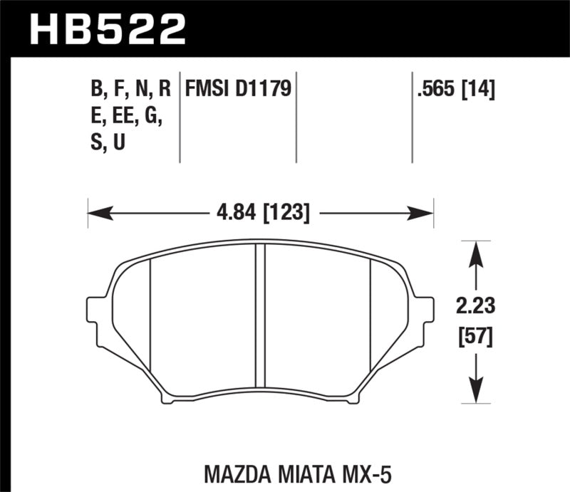 Hawk 06-14 Mazda MX-5 Miata (NC) DTC-70 Race Front Brake Pads - eliteracefab.com