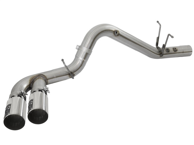 aFe Victory Series 4in 409-SS DPF-Back Exhaust w/ Dual Polished Tips 2017 GM Duramax V8-6.6L(td) L5P aFe