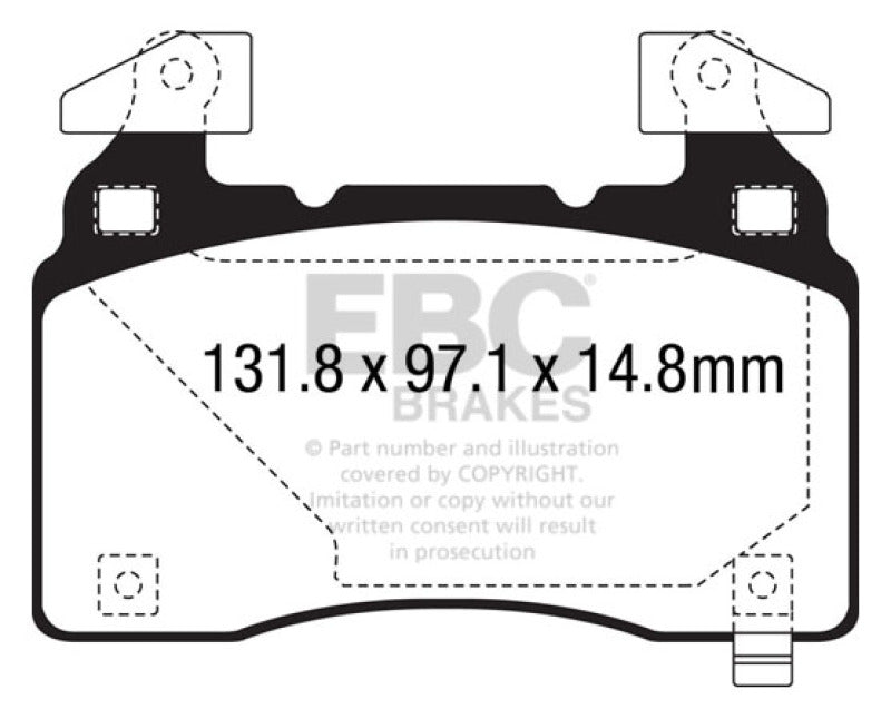 EBC 14+ Cadillac CTS Vsport 3.6 Twin Turbo Redstuff Front Brake Pads - eliteracefab.com