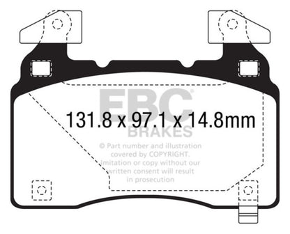 EBC 14+ Cadillac CTS Vsport 3.6 Twin Turbo Yellowstuff Front Brake Pads - eliteracefab.com