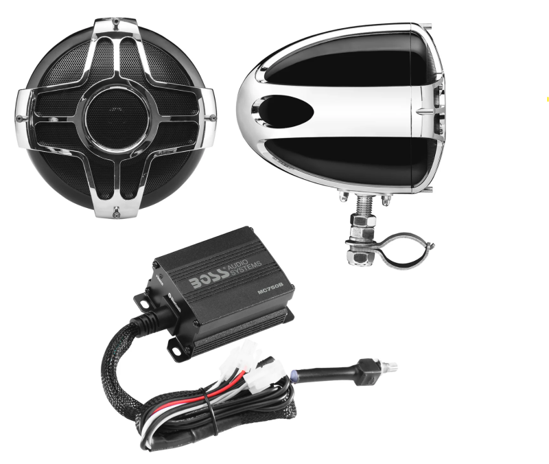 Boss Audio Systems Motorcycle Speaker Amplifier / Bluetooth / 4in Speakers