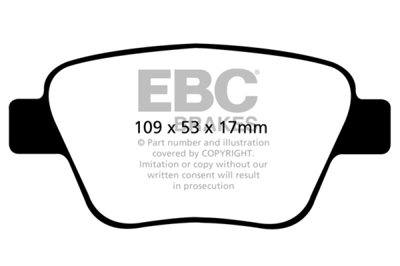 EBC 10-13 Audi A3 2.0 Turbo (Bosch rear caliper) Redstuff Rear Brake Pads - eliteracefab.com