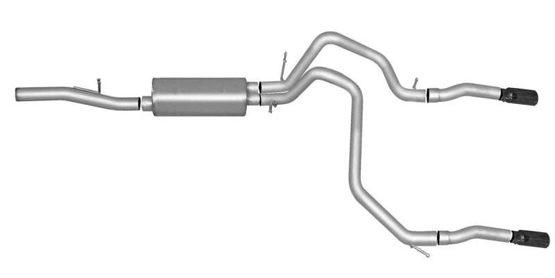 Gibson 10-19 Chevrolet Tahoe LS 5.3L 2.25in Cat-Back Dual Split Exhaust - Stainless - eliteracefab.com