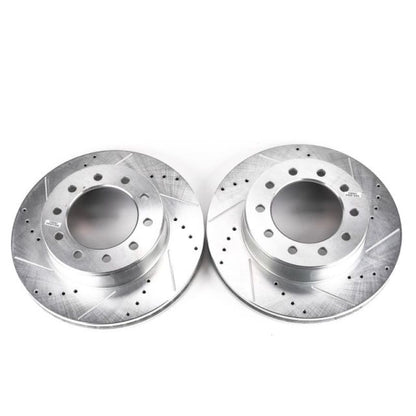 Power Stop 05-16 Ford F-550 Super Duty Front Drilled & Slotted Rotor - Pair PowerStop