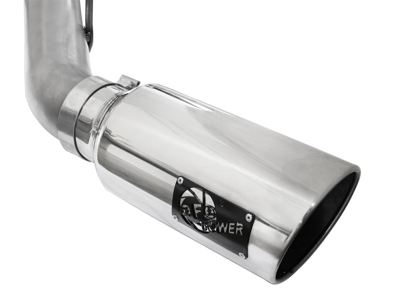 aFe Atlas Exhaust 4in DPF-Back Exhaust Aluminized Steel Polished Tip 11-14 ford Diesel Truck V8-6.7L - eliteracefab.com