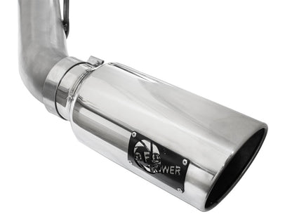 aFe LARGE BORE HD 4in 409-SS DPF-Back Exhaust w/Polished Tip 11-14 Ford Diesel Trucks V8-6.7L (td) aFe