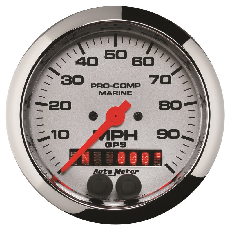 Autometer Marine Chrome 3-3/8in 100MPH GPS Speedometer Gauge 200636-35