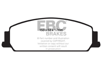 EBC 08-10 Pontiac G8 3.6 Yellowstuff Front Brake Pads - eliteracefab.com