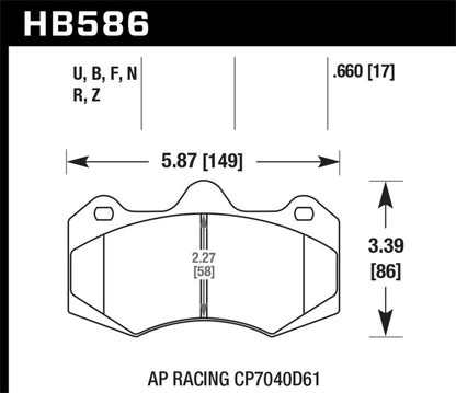 Hawk 2014 McClaren MP4-12C (Spider) DTC-60 Rear Race Brake Pads - eliteracefab.com