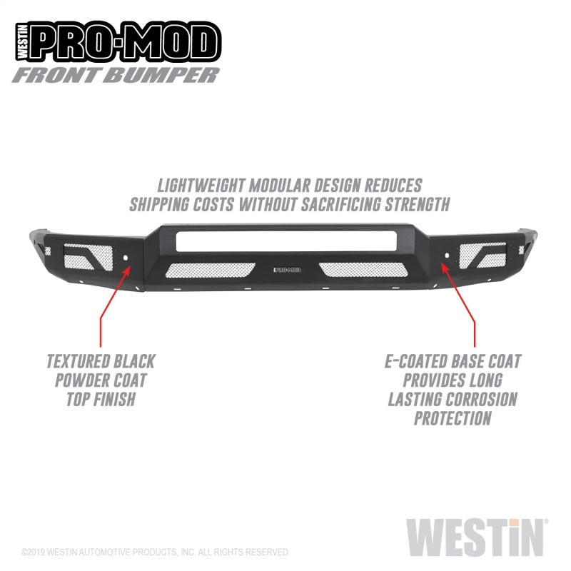 Westin 15-19 Chevrolet Silverado 2500/3500 Pro-Mod Front Bumper - Textured Black - eliteracefab.com