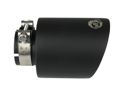 aFe Takeda 304 SS Clamp-On Exhaust Tip 2.5in. Inlet / 4.5in. Outlet / 7in. L - Black aFe