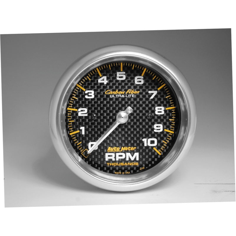 Autometer Carbon Fiber 3 3/8 10000 RPM In-Dash Tachometer 4798