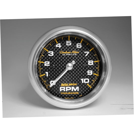 Autometer Carbon Fiber 3 3/8 10000 RPM In-Dash Tachometer 4798