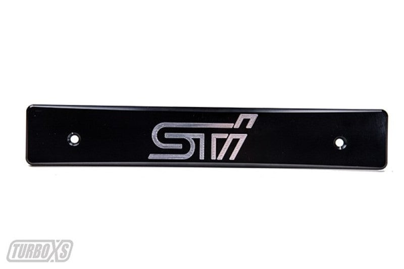 TURBOXS LICENSE PLATE DELETE BLACK; MACHINED SUBARU WRX/STI STI LOGO; 2015-2018 - eliteracefab.com