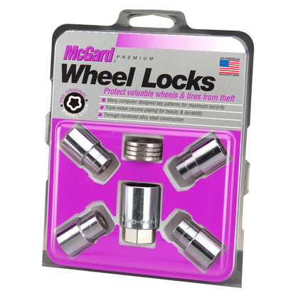 McGard Wheel Lock Nut Set - 4pk. (Reg. Shank Seat) M12X1.5 / 13/16 Hex / 1.38in. Length - Chrome - eliteracefab.com