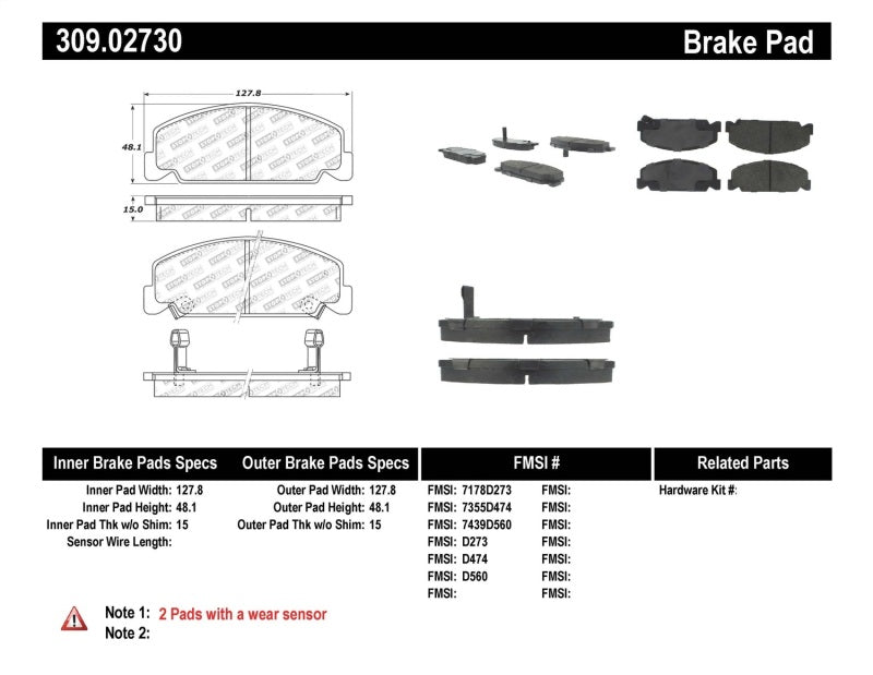 StopTech Performance 93-00 Honda Civic DX w/ Rr Drum Brakes Front Brake Pads - eliteracefab.com