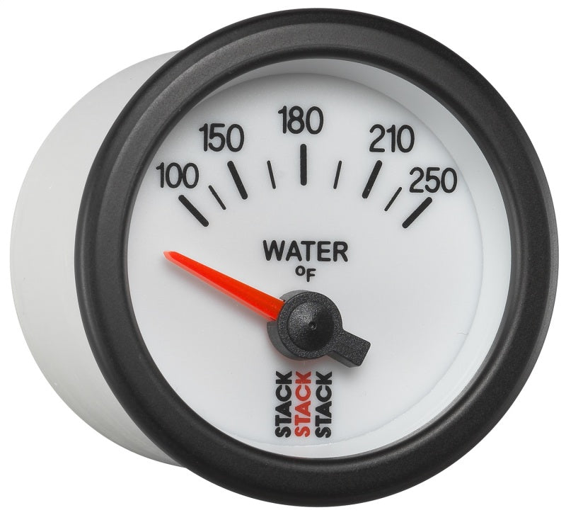 Autometer Stack 52mm 100-250 Deg F 1/8in NPTF Electric Water Temp Gauge - White ST3258