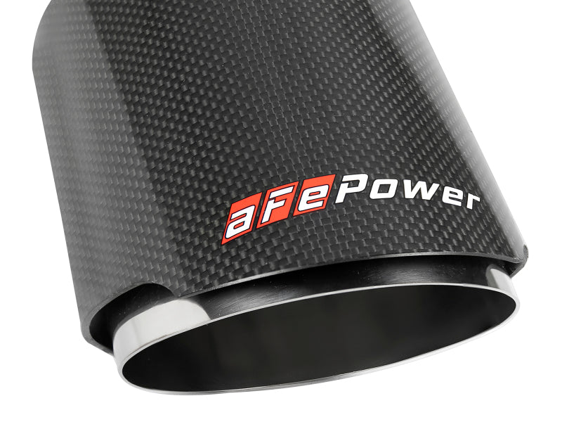 aFe MACH Force-Xp 304 SS Clamp-On Exhaust Tip 2.5in. Inlet / 4.5in. Outlet / 7in. L - Carbon Fiber aFe