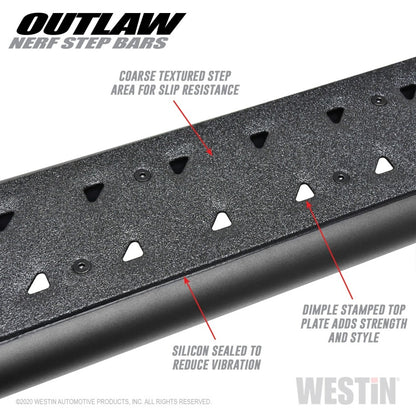 Westin 2020 Jeep Gladiator Outlaw Nerf Step Bars - Textured Black - eliteracefab.com