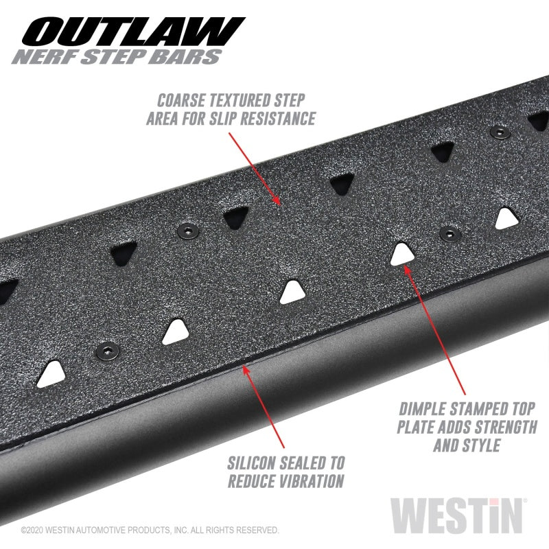 Westin 2020 Jeep Gladiator Outlaw Nerf Step Bars - Textured Black - eliteracefab.com