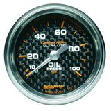 AutoMeter GAUGE; OIL PRESSURE; 2 1/16in.; 100PSI; MECHANICAL; CARBON FIBER