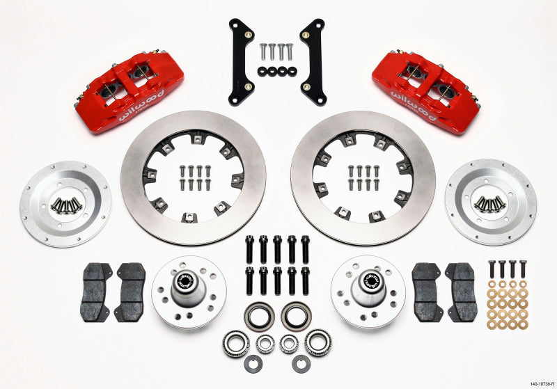 Wilwood Dynapro 6 Front Hub Kit 12.19in Red 70-78 Camaro Wilwood