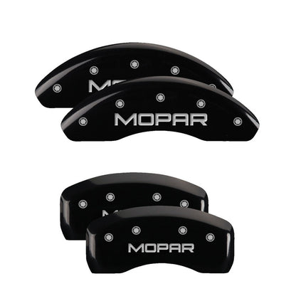 MGP 4 Caliper Covers Engraved Front & Rear MOPAR Black finish silver ch MGP