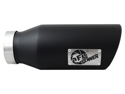 aFe Power MACH Force-Xp 4in In x 6in Out x 15in L Driver Side Clamp-On 4in 409 SS Exhaust Tip-Black aFe