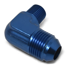 Load image into Gallery viewer, Russell Performance -4 AN to 1/4in NPT 90 Degree Flare to Pipe Adapter (Blue)