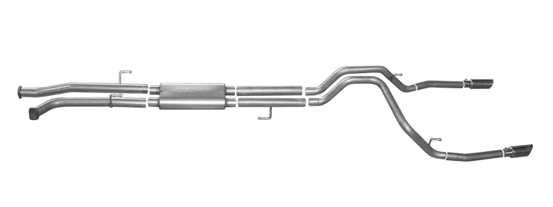 Gibson 10-19 Toyota Tundra SR5 4.6L 2.5in Cat-Back Dual Split Exhaust - Aluminized - eliteracefab.com