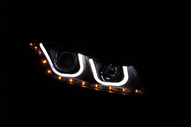 ANZO USA Honda Accord 4dr Projector Headlights W/ U-Bar Black; 2008-2012 - eliteracefab.com