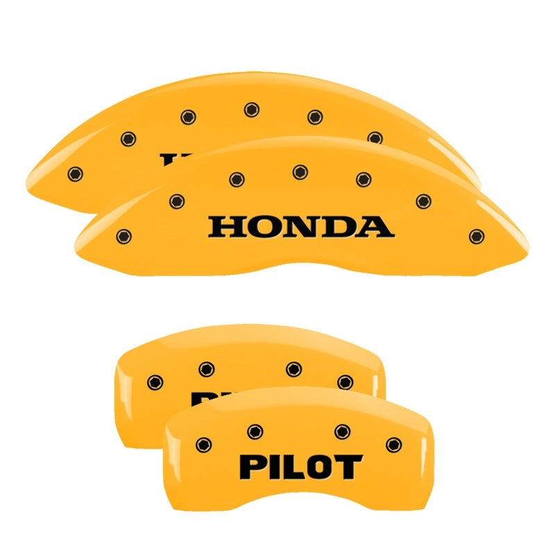 MGP 4 Caliper Covers Engraved F & R Honda Yellow Finish Black Char 2011 Honda Accord Crosstour MGP
