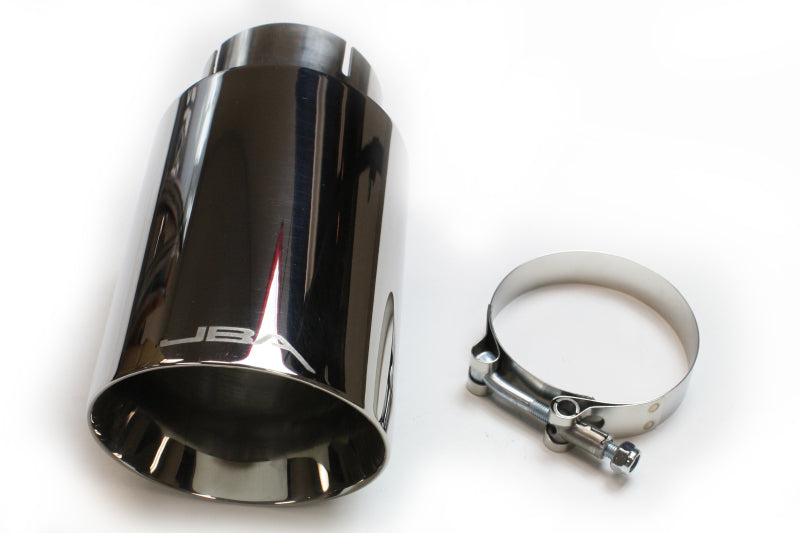 JBA 2.5in x 4.5in x 8 1/4in Double Wall Polished Chrome Tip - Clamp On JBA