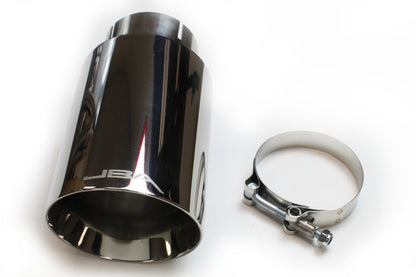 JBA 2.5in x 4.5in x 8 1/4in Double Wall Polished Chrome Tip - Clamp On JBA