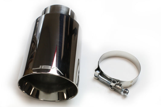 JBA 2.5in x 4.5in x 8 1/4in Double Wall Polished Chrome Tip - Clamp On JBA