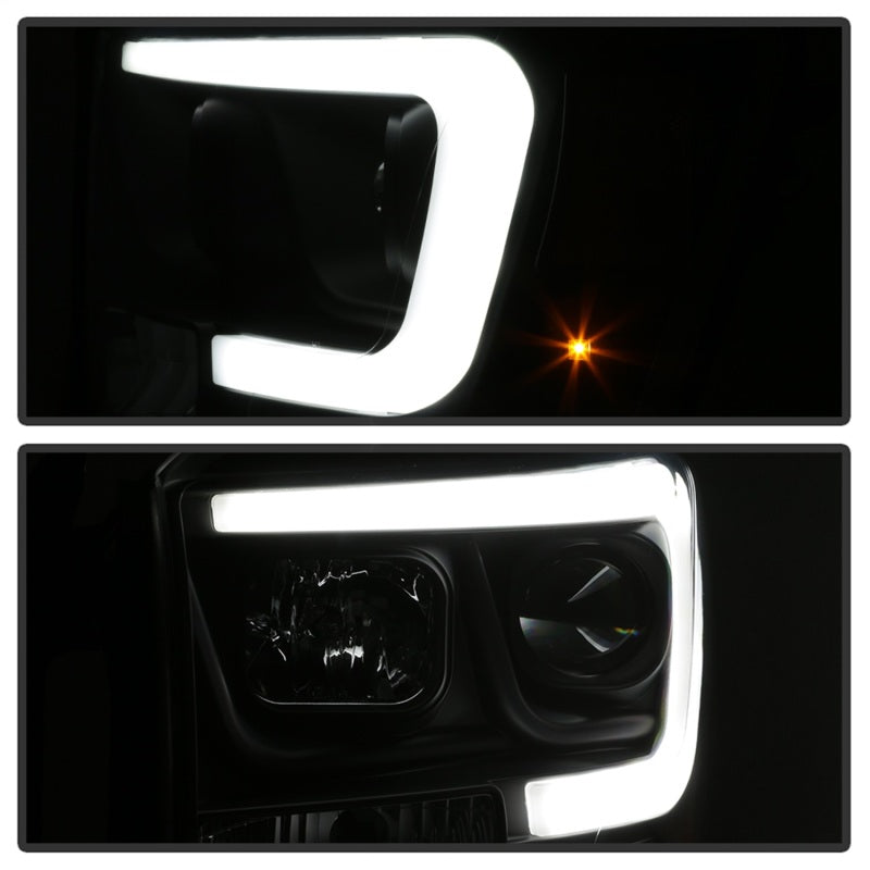 Spyder Dodge Ram 1500 06-08 V2 Projector Headlights - Light Bar DRL - Black (PRO-YD-DR06V2-LB-BK) - eliteracefab.com