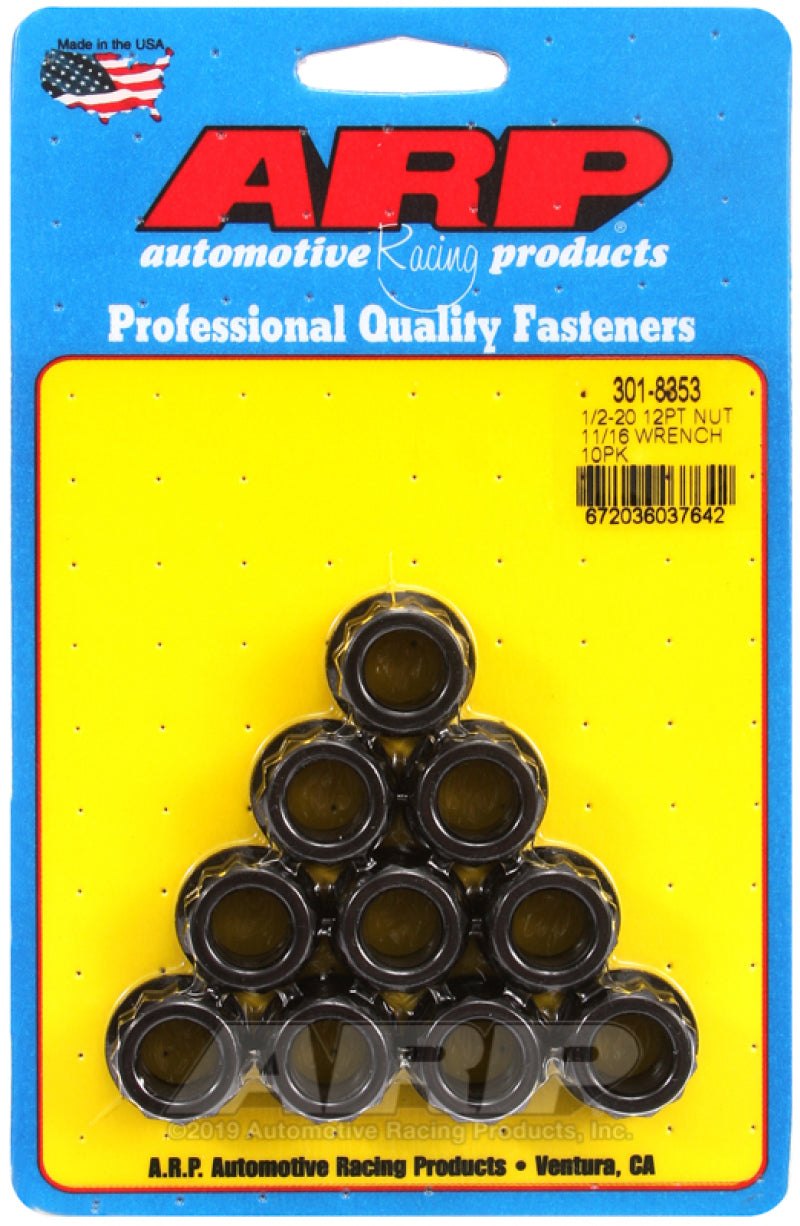 ARP 1/2-20 11/16 Socket 12pt Nut Kit (Set of 10) ARP